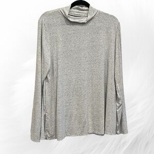 Roots Canada Light Grey Cowl Neck Long Sleeve Top Size Large